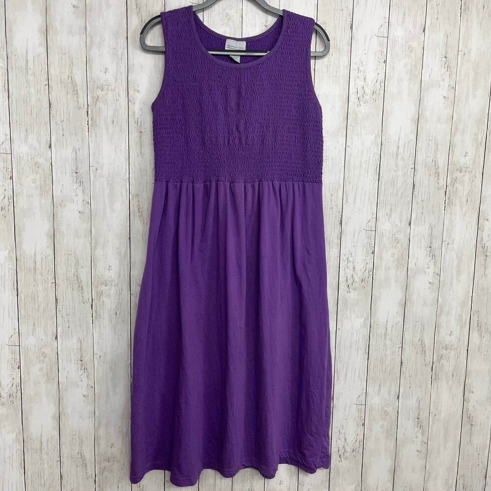 Company One Purple Midi Dress Large A-Line Cotton Blend Summer Staple Flowy